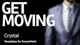  Presentation with moving business - Cool new slides with tasty pancakes with blueberries and honey on table backdrop and a dark gray colored foreground