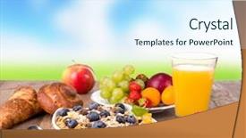  Presentation with healthy breakfast - PPT layouts enhanced with historical hindu temple rajasthan india background and a coral colored foreground