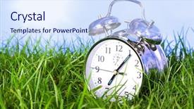  Presentation with fresh start - Audience pleasing PPT layouts consisting of fresh start - photo of a chrome alarm backdrop and a sky blue colored foreground