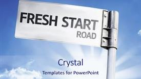  Presentation with fresh start - Colorful PPT layouts enhanced with fresh start written backdrop and a sky blue colored foreground