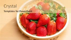  Presentation with strawberries - Slides with fresh-strawberries-arranged background and a blonde colored foreground