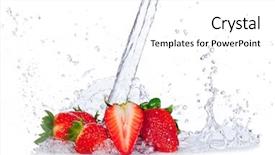  Presentation with fresh water - Colorful slide set enhanced with fresh strawberries with water splash backdrop and a white colored foreground