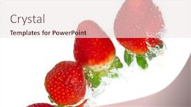  Presentation with fresh water - Slide deck featuring fresh-strawberry-dropped-into-water background and a sky blue colored foreground