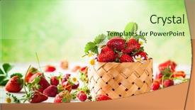  Presentation with strawberry - Cool new theme with fresh strawberry in basket backdrop and a soft green colored foreground