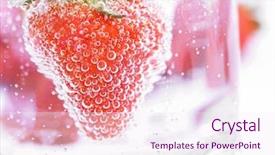  Presentation with mineral - Theme with fresh strawberry in mineral water background and a  colored foreground