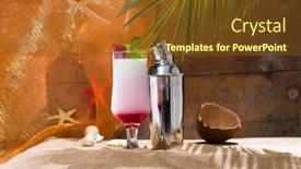  Presentation with milkshake - Presentation with soft drink mango - fresh strawberry milkshake at tropical background and a tawny brown colored foreground