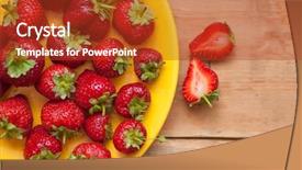  Presentation with strawberry - Cool new presentation theme with fresh strawberry on yellow plate backdrop and a  colored foreground