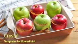  Presentation with cinnamon - Audience pleasing theme consisting of fresh-stuffed-apples-with-cinnamon backdrop and a tawny brown colored foreground