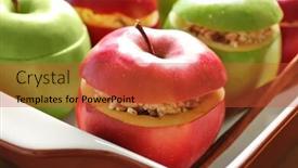  Presentation with cinnamon - Theme featuring fresh-stuffed-apples-with-cinnamon background and a red colored foreground