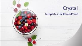  Presentation with blueberry - Presentation theme with fresh summer berries cherry blueberry background and a sky blue colored foreground