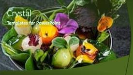  Presentation with summer flowers - PPT theme enhanced with fresh-summer-salad-with-edible background and a tawny brown colored foreground