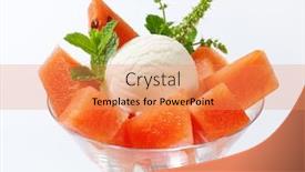  Presentation with ice cream sundae - Beautiful PPT theme featuring fresh-sundae-with-ice-cream backdrop and a coral colored foreground