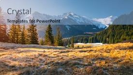  Presentation with springtime - Presentation theme having fresh-sunny-morning background and a light blue colored foreground