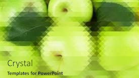  Presentation with green apples - Beautiful presentation featuring fresh-sweet-green-apples-abstract backdrop and a yellow colored foreground