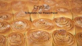 Presentation with cinnamon - Slides enhanced with fresh-sweet-homemade-cinnamon-rolls background and a gold colored foreground