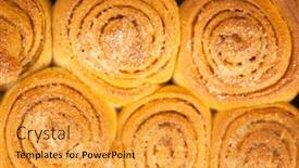  Presentation with cinnamon - Amazing PPT layouts having fresh-sweet-homemade-cinnamon-rolls backdrop and a gold colored foreground