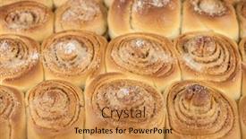  Presentation with cinnamon - Beautiful theme featuring fresh-sweet-homemade-cinnamon-rolls backdrop and a gold colored foreground