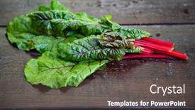  Presentation with swiss chard - Presentation theme with fresh-swiss-chard-in-garden background and a  colored foreground