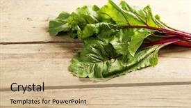  Presentation with swiss chard - Cool new slide deck with fresh swiss chard on wooden backdrop and a  colored foreground