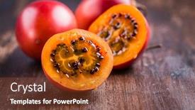  Presentation with fruit - Presentation theme enhanced with fresh-tamarillo-fruit-on-wooden background and a tawny brown colored foreground