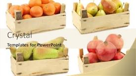  Presentation with pomegranate fruit - Audience pleasing slide deck consisting of fresh-tangerines-colorful-forelle-pears backdrop and a blonde colored foreground