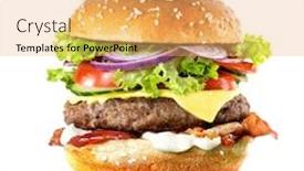  Presentation with burger - Theme featuring fresh-tasty-burger-isolated background and a yellow colored foreground