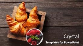  Presentation with breakfast - Slide set consisting of fresh-tasty-croissants-and-berries background and a wine colored foreground
