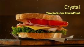  Presentation with lettuce - Slide deck having fresh-tasty-sandwich-with-ham background and a tawny brown colored foreground