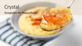  Presentation with shrimp - Presentation design consisting of fresh tasty shrimp and grit background and a  colored foreground