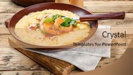  Presentation with population growth fish and shrimp - Audience pleasing slide deck consisting of fresh tasty shrimp and grit backdrop and a  colored foreground