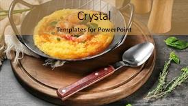  Presentation with exotic dish - Presentation theme enhanced with fresh tasty shrimp and grit background and a  colored foreground