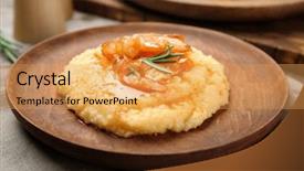  Presentation with closeup of foosball table soccer - Presentation design with fresh tasty shrimp and grit background and a  colored foreground