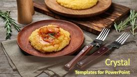  Presentation with shrimp - Audience pleasing presentation design consisting of fresh tasty shrimp and grit backdrop and a  colored foreground