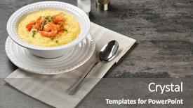  Presentation with shrimp - Colorful presentation enhanced with fresh tasty shrimp and grit backdrop and a  colored foreground