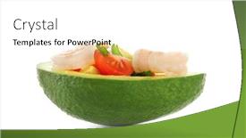  Presentation with fresh avocado - Beautiful theme featuring fresh tasty shrimp salad in avocado boat on white background backdrop and a white colored foreground