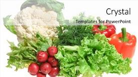  Presentation with vegetables - Colorful PPT theme enhanced with fresh-tasty-vegetables-isolated backdrop and a white colored foreground