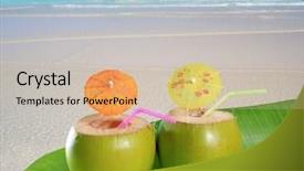  Presentation with tender coconut - Cool new presentation with fresh tender green coconuts straw backdrop and a soft green colored foreground