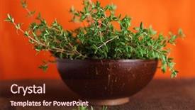  Presentation with thyme - Slides featuring fresh thyme in a wooden background and a wine colored foreground