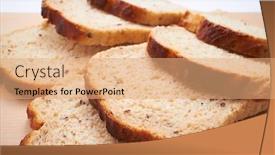  Presentation with fresh toast sandwiches egg - Slide set having fresh-toasts background and a coral colored foreground