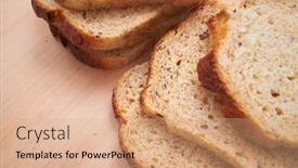  Presentation with fresh toast sandwiches egg - Audience pleasing PPT theme consisting of fresh-toasts backdrop and a coral colored foreground