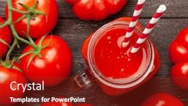  Presentation with tomato juice - Audience pleasing slides consisting of fresh-tomato-juice-and-ripe backdrop and a tawny brown colored foreground
