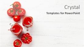  Presentation with tomato juice - PPT theme enhanced with fresh-tomato-juice-and-ripe background and a white colored foreground