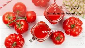  Presentation with tomato juice - PPT theme featuring fresh-tomato-juice-and-ripe background and a red colored foreground