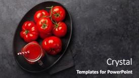  Presentation with tomato juice - Presentation theme with fresh-tomato-juice-and-ripe background and a dark gray colored foreground