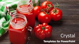  Presentation with tomato juice - Cool new presentation design with fresh-tomato-juice-and-ripe backdrop and a tawny brown colored foreground