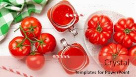  Presentation with tomato juice - Theme enhanced with fresh-tomato-juice-and-ripe background and a coral colored foreground