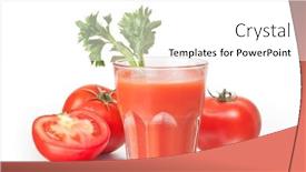  Presentation with tomato juice - Presentation theme consisting of fresh-tomatoes-and-a-glass background and a white colored foreground