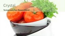 Presentation with pepper - Presentation theme having fresh-tomatoes-and-green-pepper background and a  colored foreground