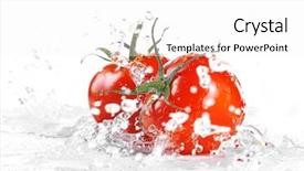  Presentation with fresh water - Beautiful slide deck featuring fresh tomatoes in splashing water backdrop and a  colored foreground