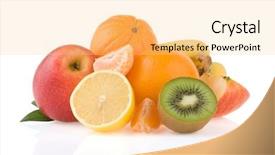  Presentation with tropical - Colorful PPT layouts enhanced with fresh tropical fruits and slices backdrop and a blonde colored foreground